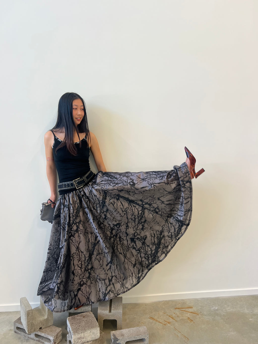Riven shadow skirt / Silver