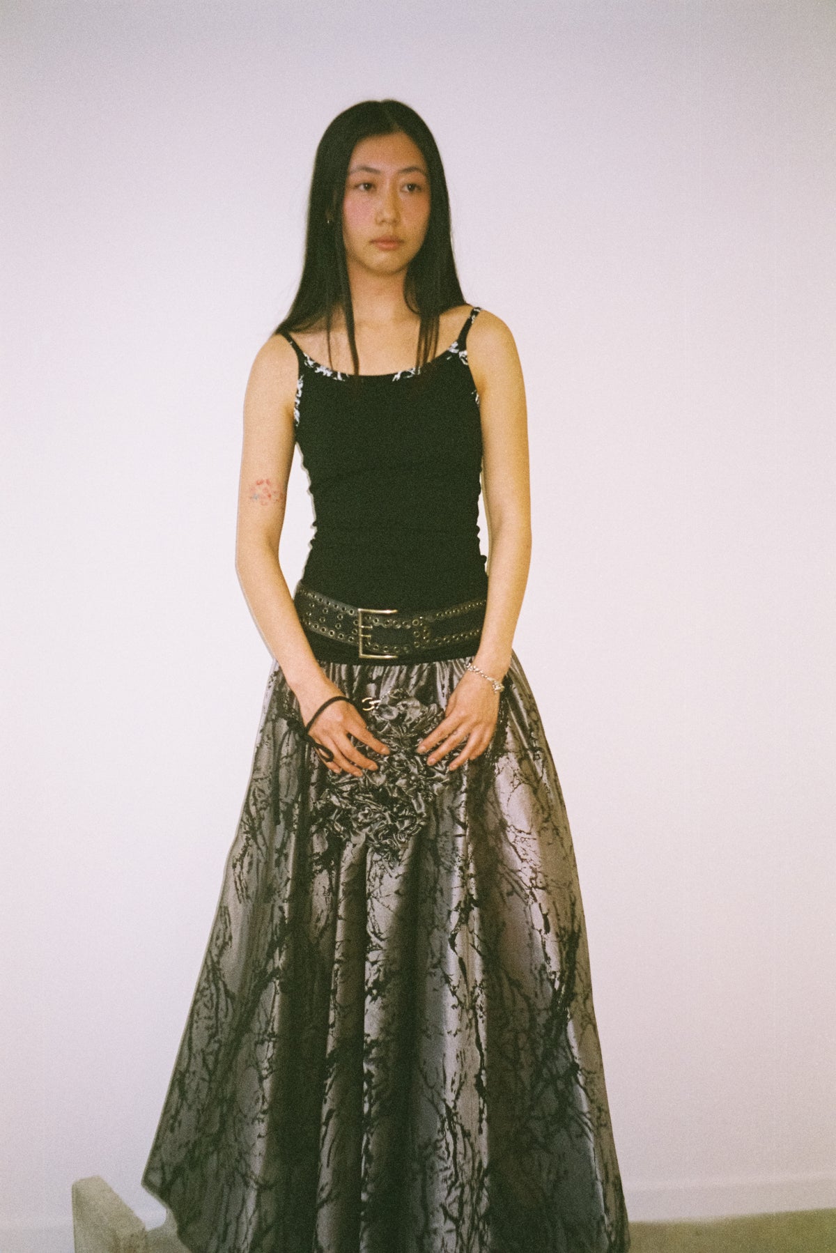 Riven shadow skirt / Silver